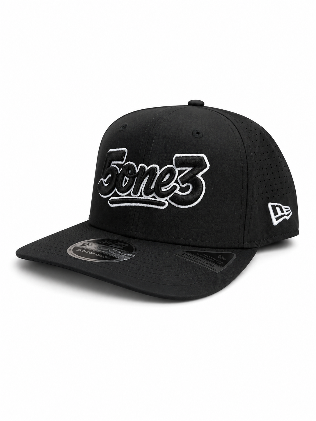 Black & White Perforated Snapback