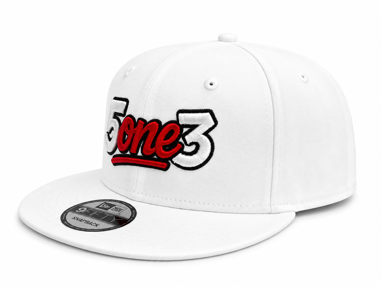 Red & White Flat Bill Snapback