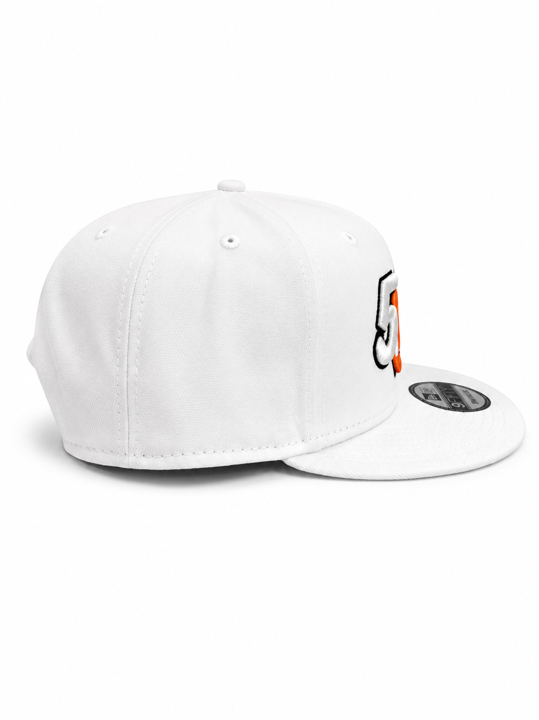 Orange & White Flat Bill Snapback