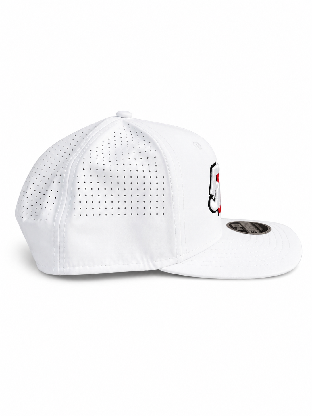 Red & White Perforated Snapback