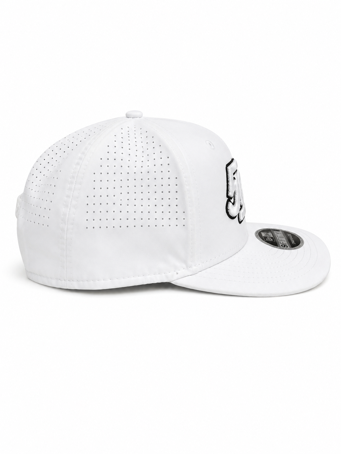White & Black Perforated Snapback