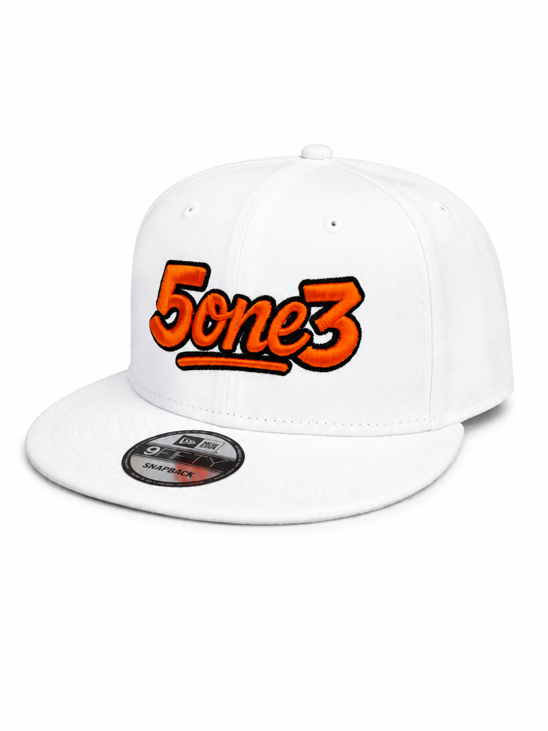 Orange & White Flat Bill Snapback