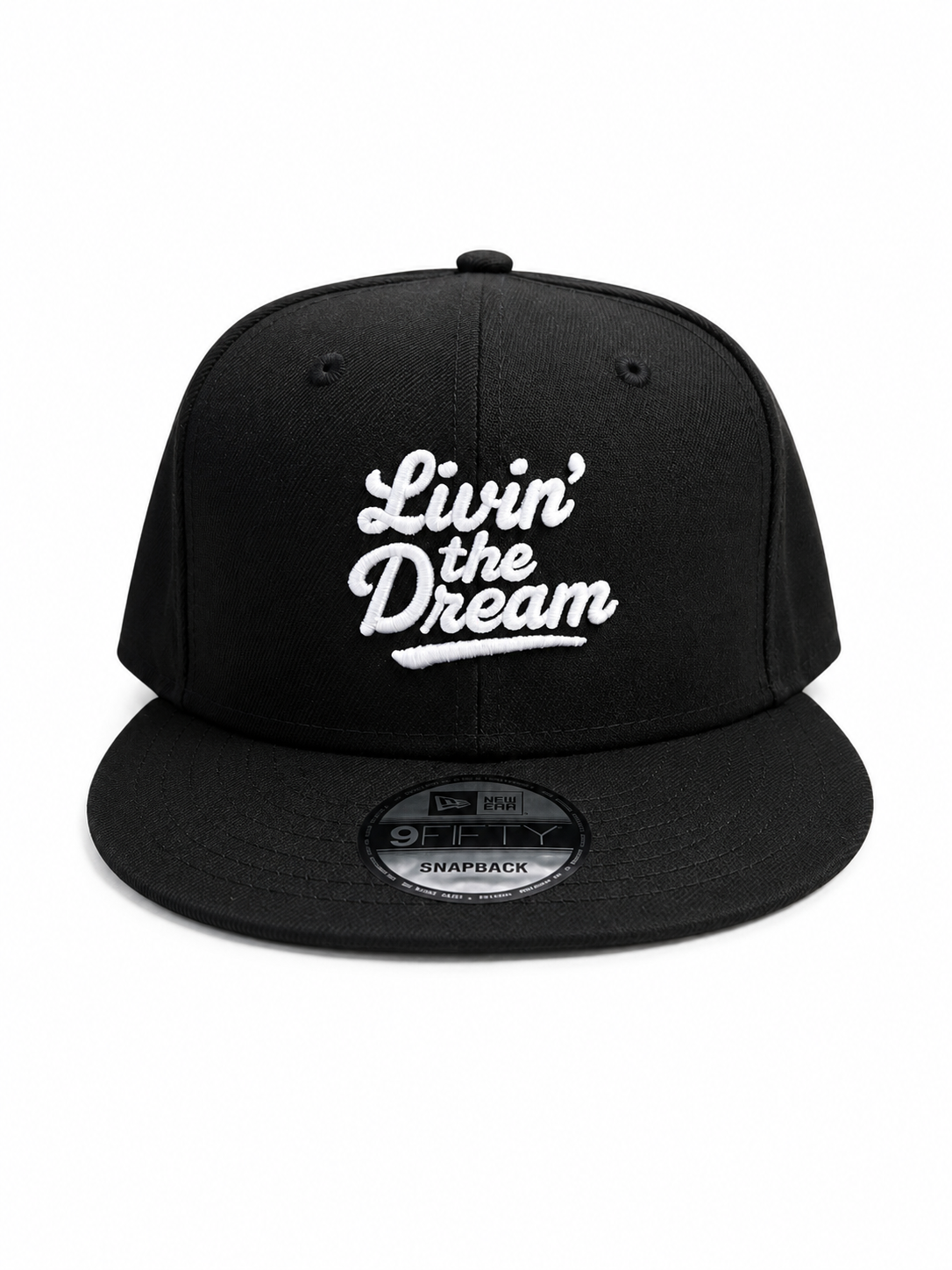 - Livin' The Dream - Black Flat Bill Snapback