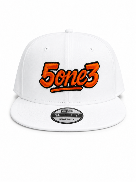 Orange & White Flat Bill Snapback