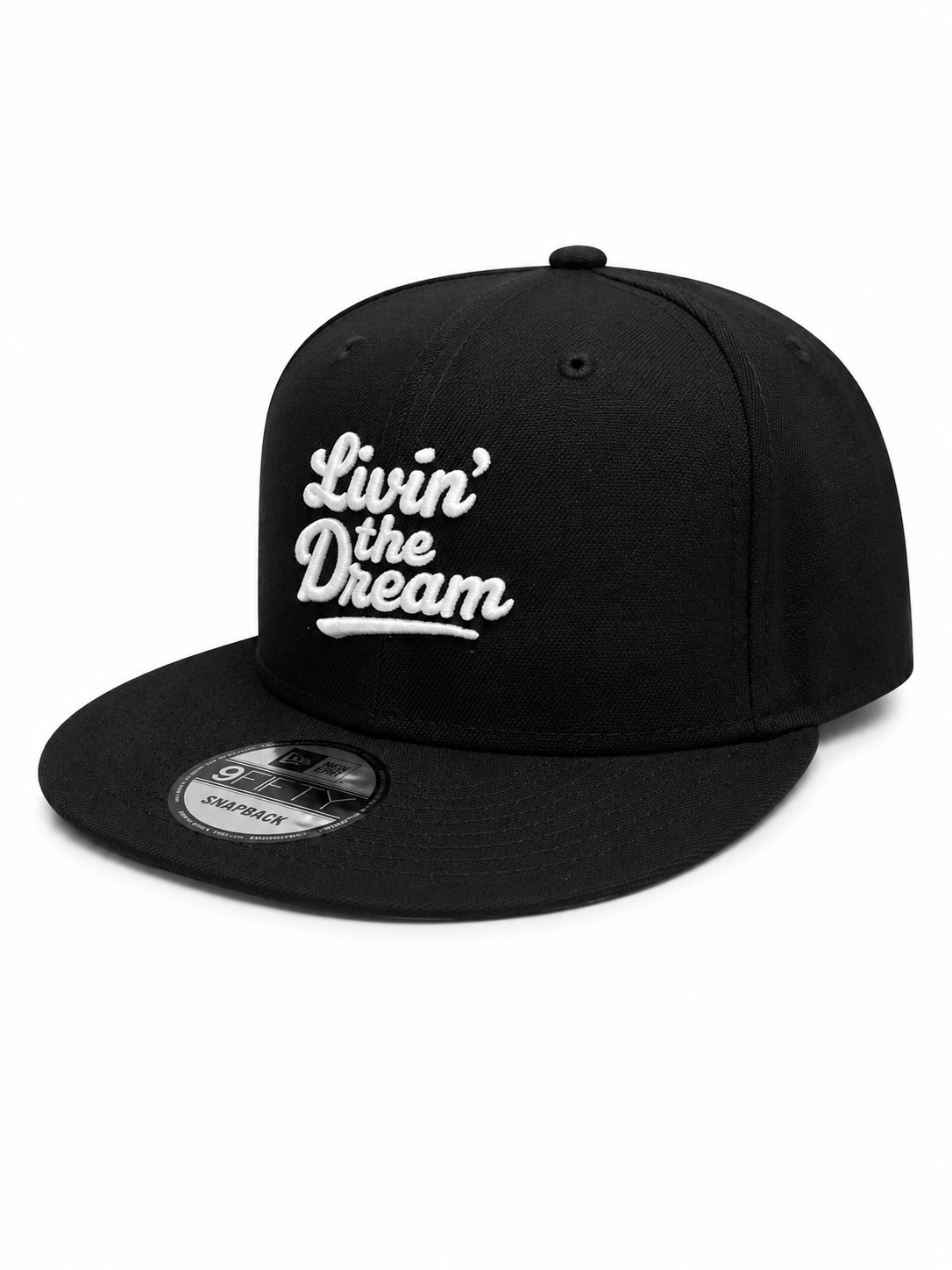- Livin' The Dream - Black Flat Bill Snapback