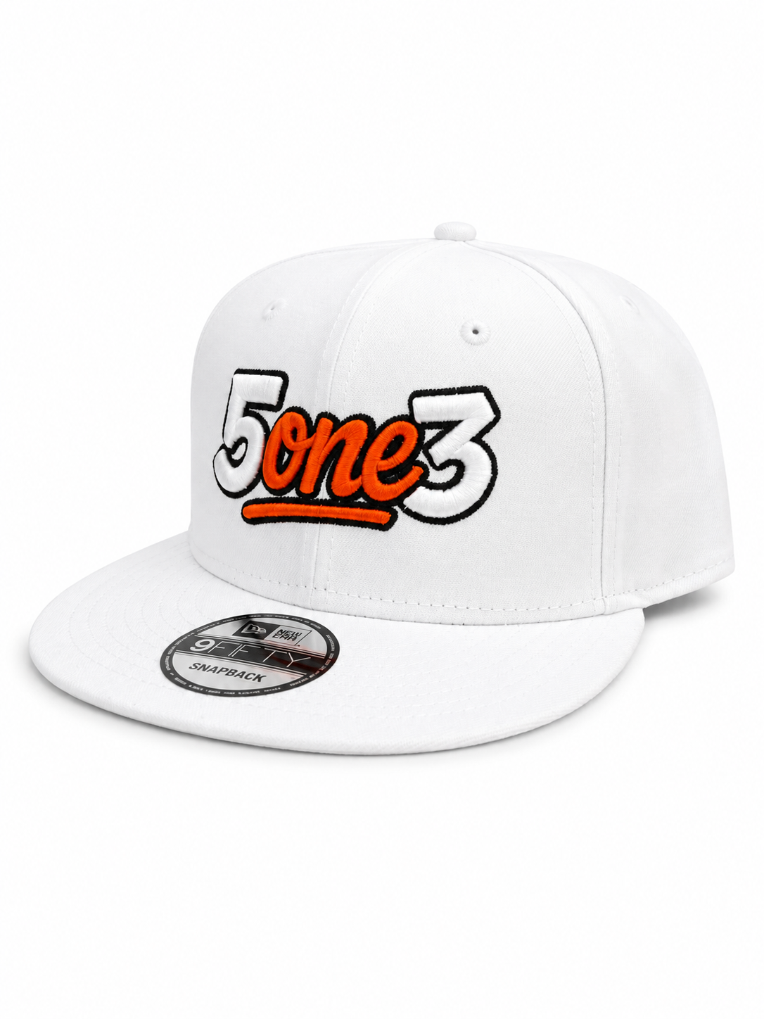 Orange & White Flat Bill Snapback