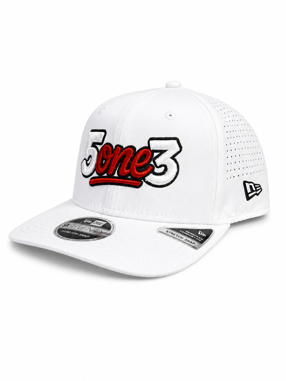 Red & White Perforated Snapback