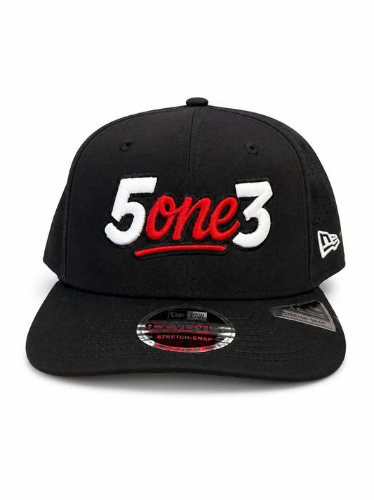 Red & White Perforated Snapback