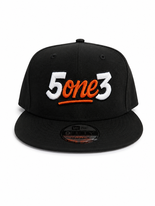 Orange & White Flat Bill Snapback