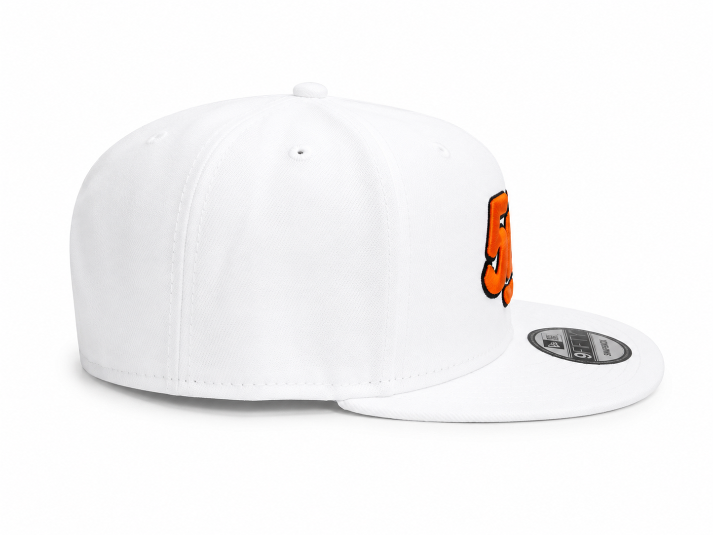 Orange & White Flat Bill Snapback