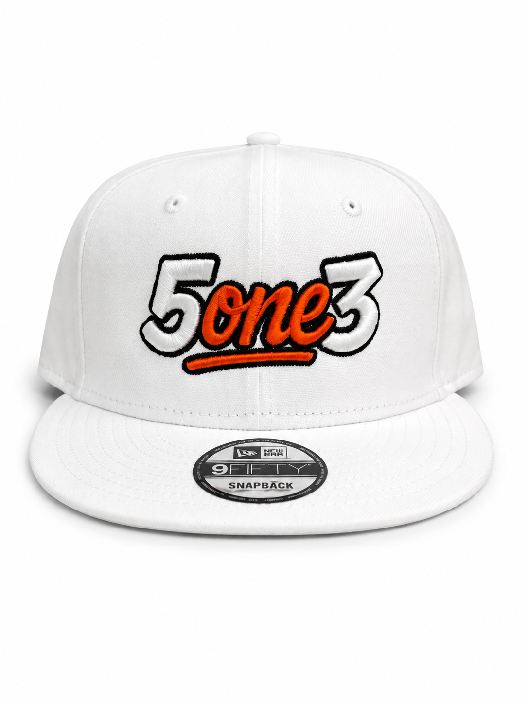Orange & White Flat Bill Snapback