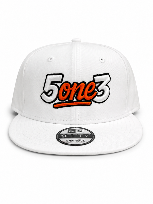 Orange & White Flat Bill Snapback