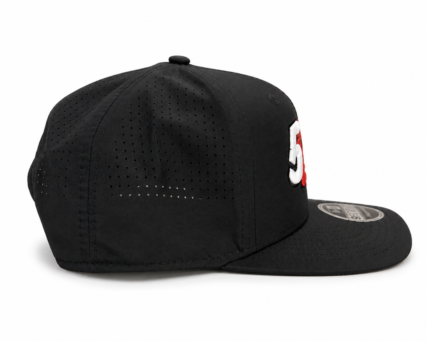 Red & White Perforated Snapback