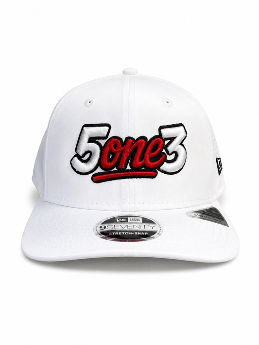 Red & White Perforated Snapback