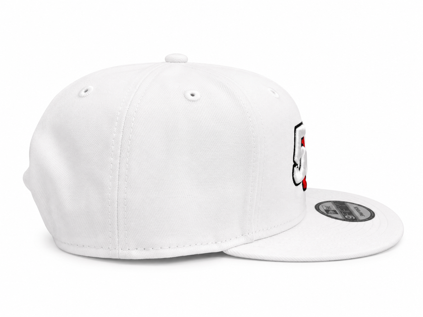 Red & White Flat Bill Snapback