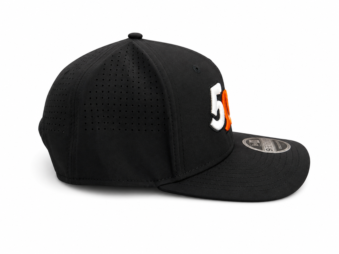 Orange & White Perforated Snapback