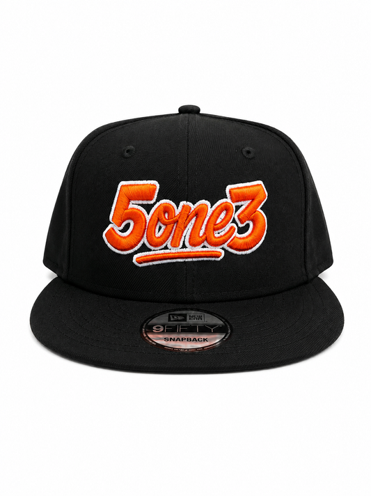 Orange & White Flat Bill Snapback