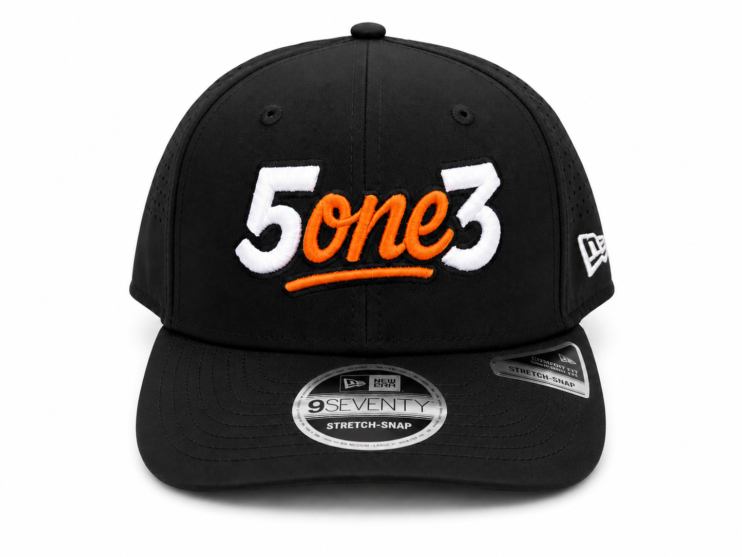 Orange & White Perforated Snapback