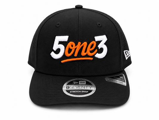 Orange & White Perforated Snapback