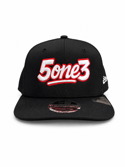 White & Red Perforated Snapback