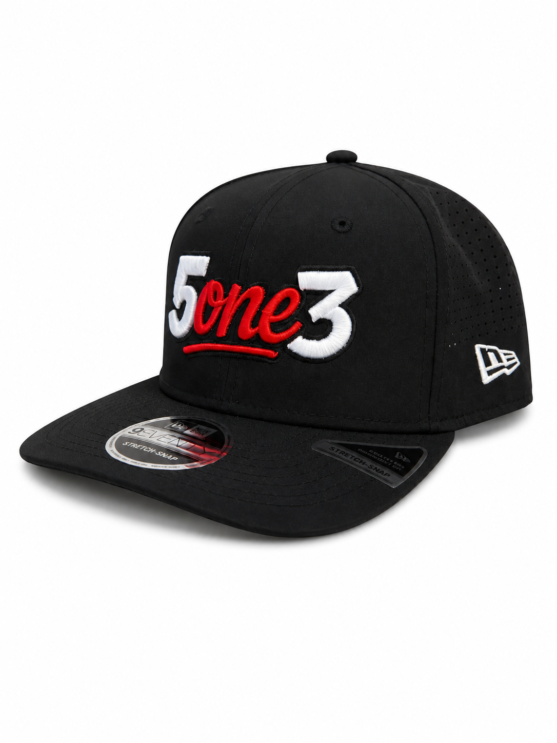Red & White Perforated Snapback