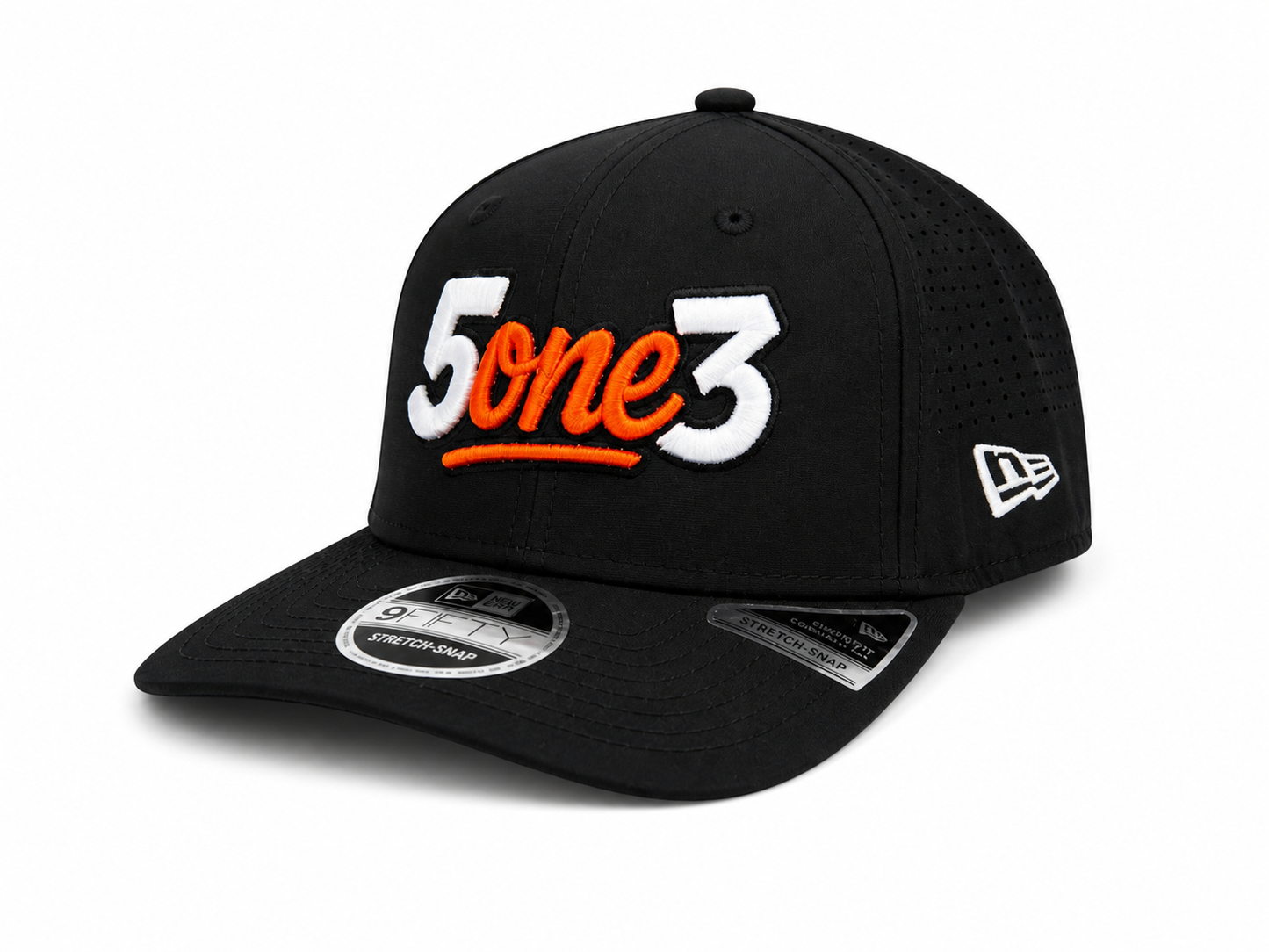 Orange & White Perforated Snapback