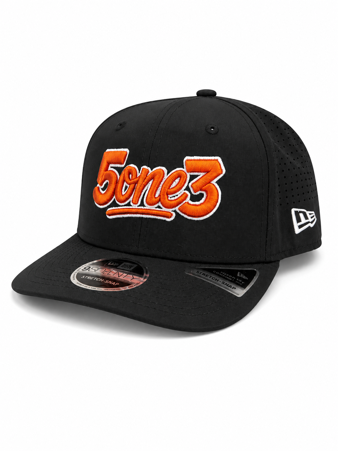 Orange & White Perforated Snapback