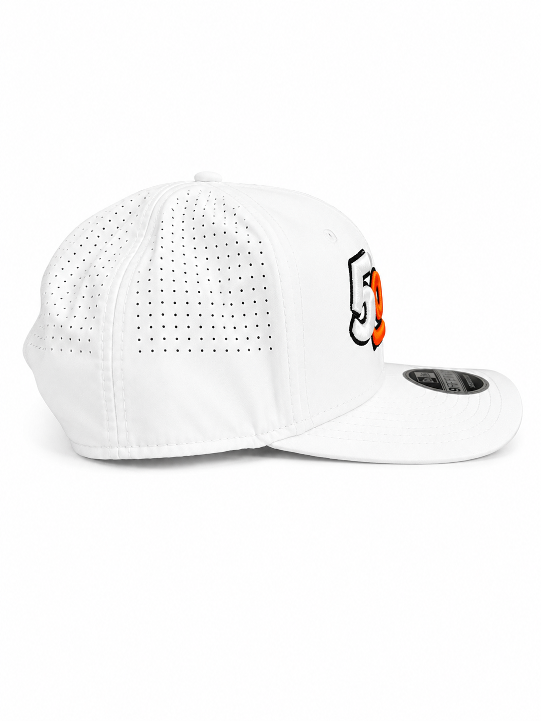 Orange & White Perforated Snapback