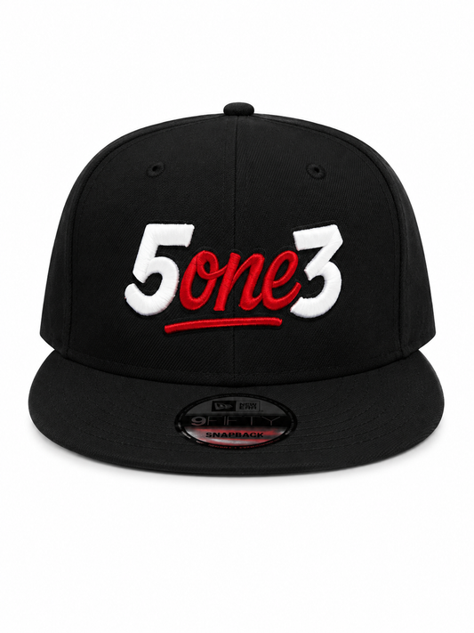 Red & White Flat Bill Snapback