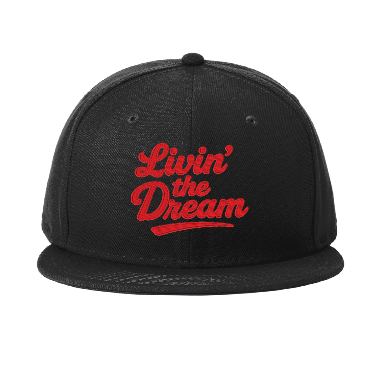 - Livin' The Dream - Black Flat Bill Snapback