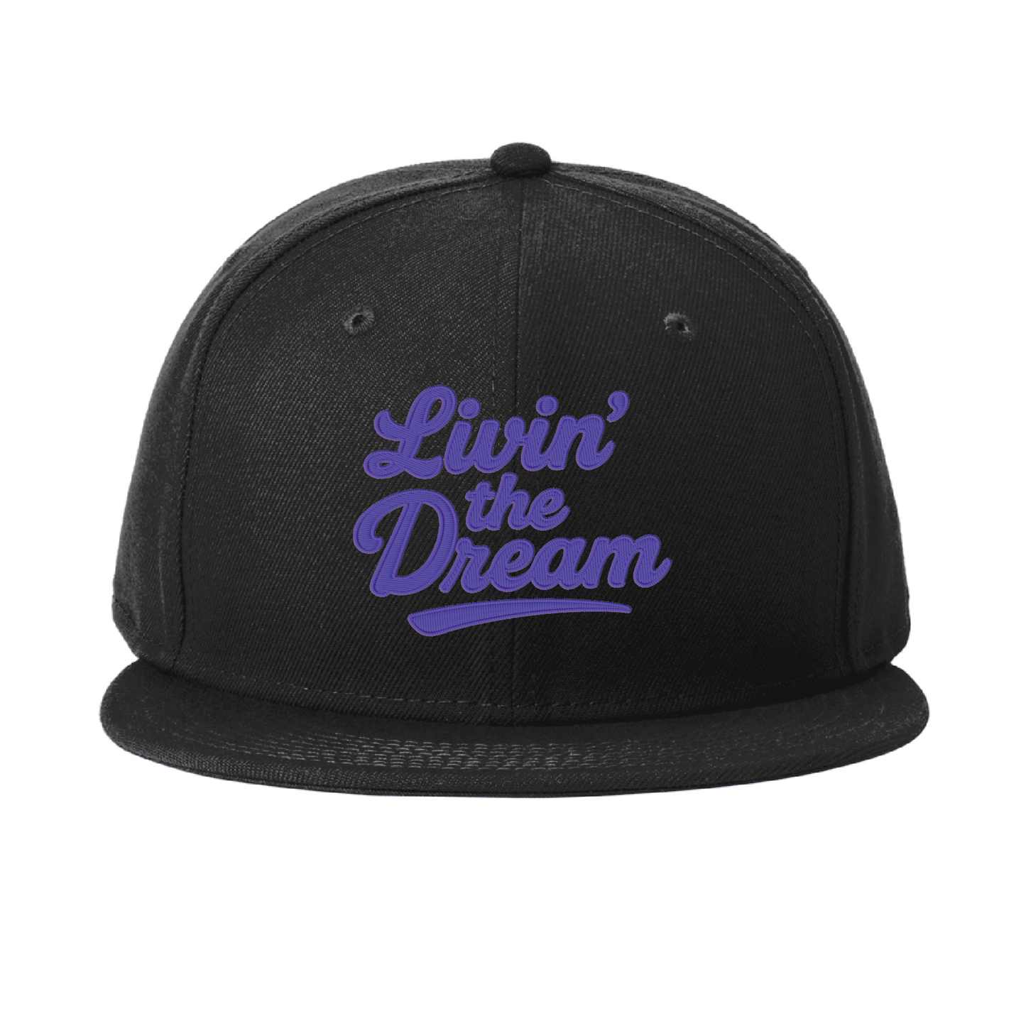- Livin' The Dream - Black Flat Bill Snapback