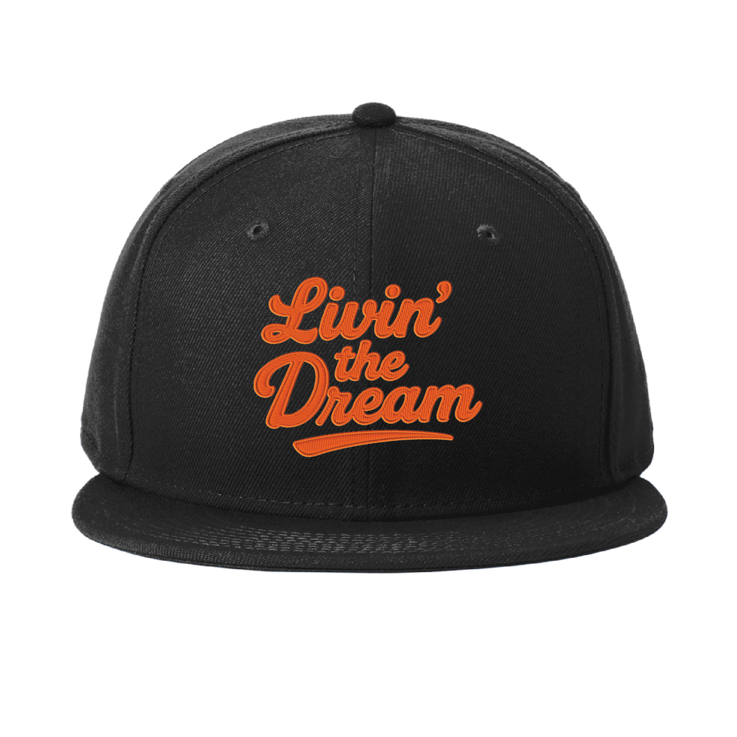 - Livin' The Dream - Black Flat Bill Snapback