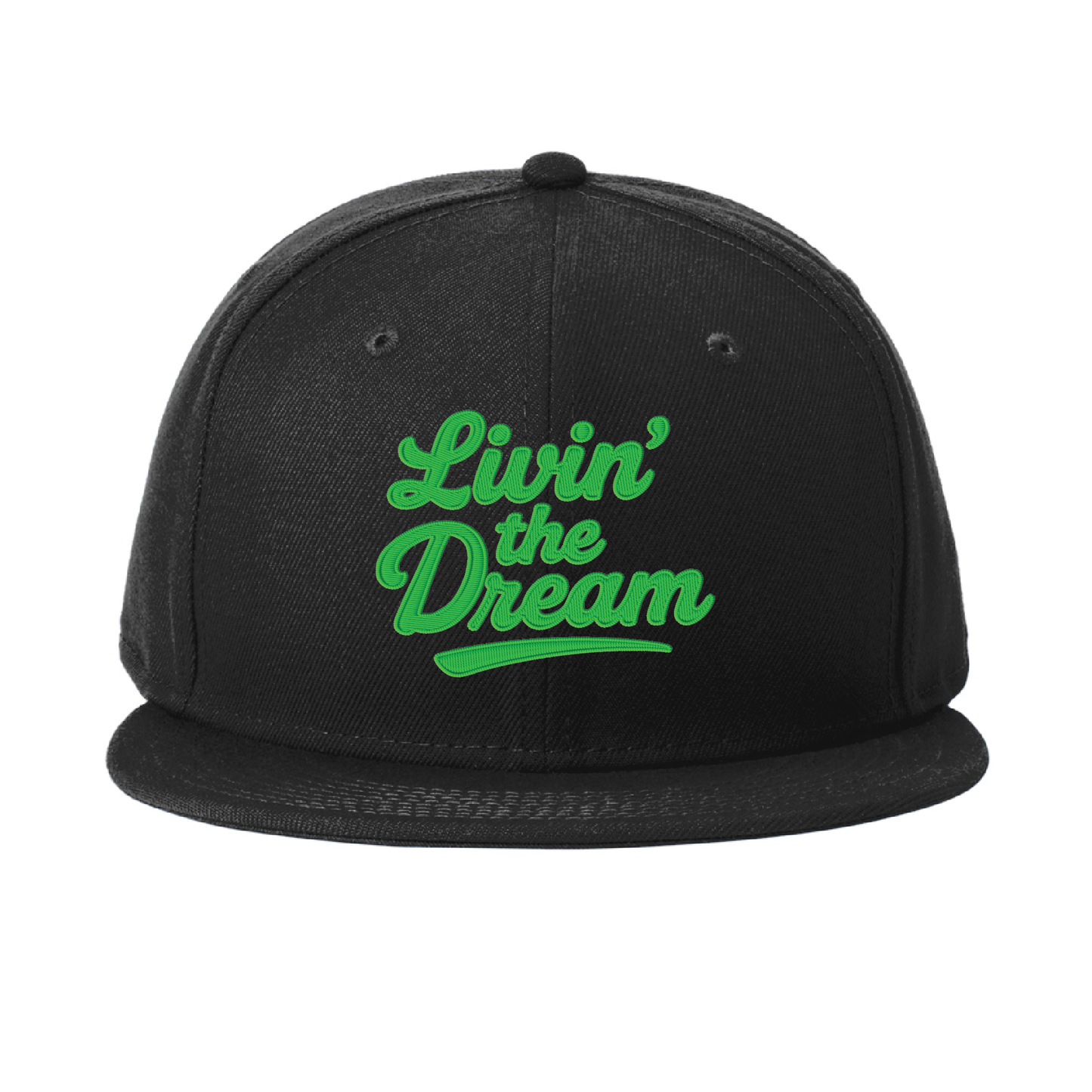 - Livin' The Dream - Black Flat Bill Snapback