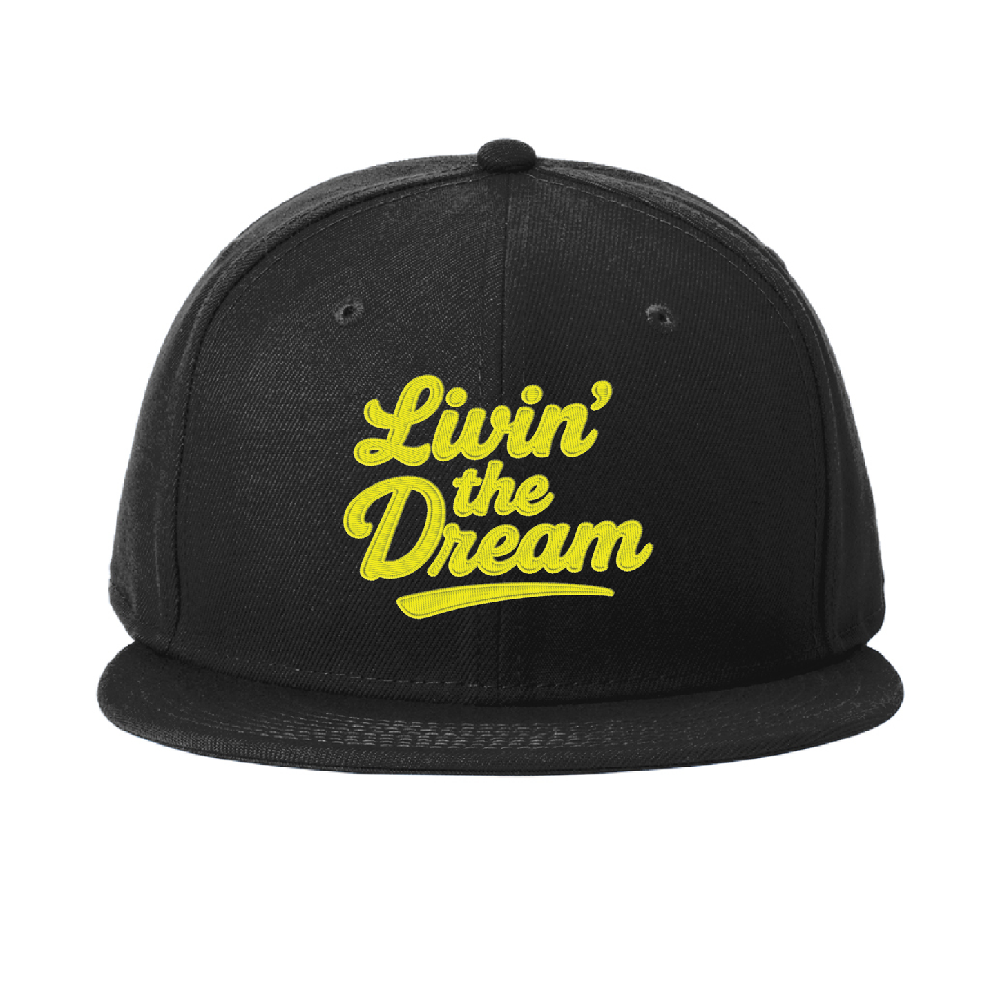 - Livin' The Dream - Black Flat Bill Snapback