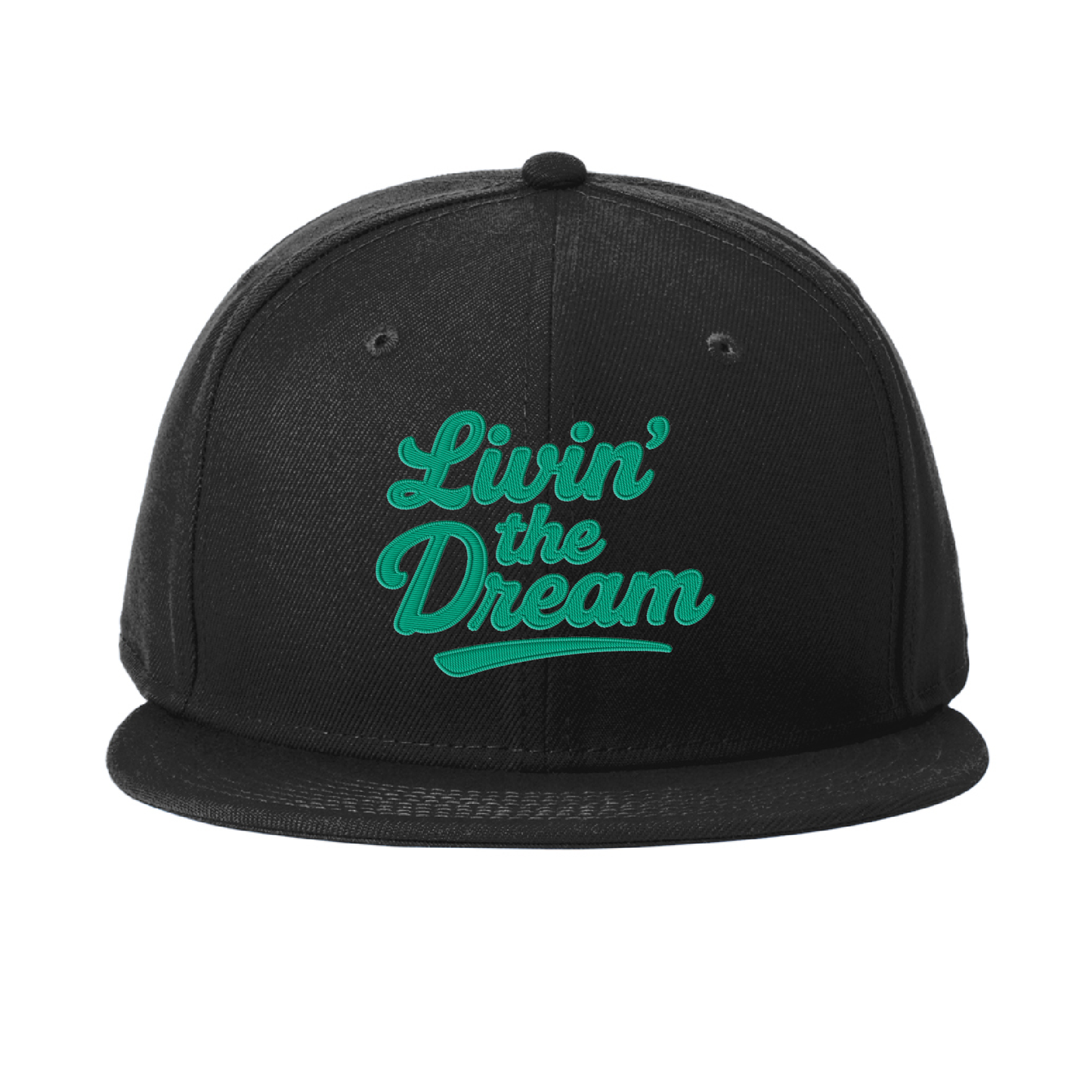 - Livin' The Dream - Black Flat Bill Snapback