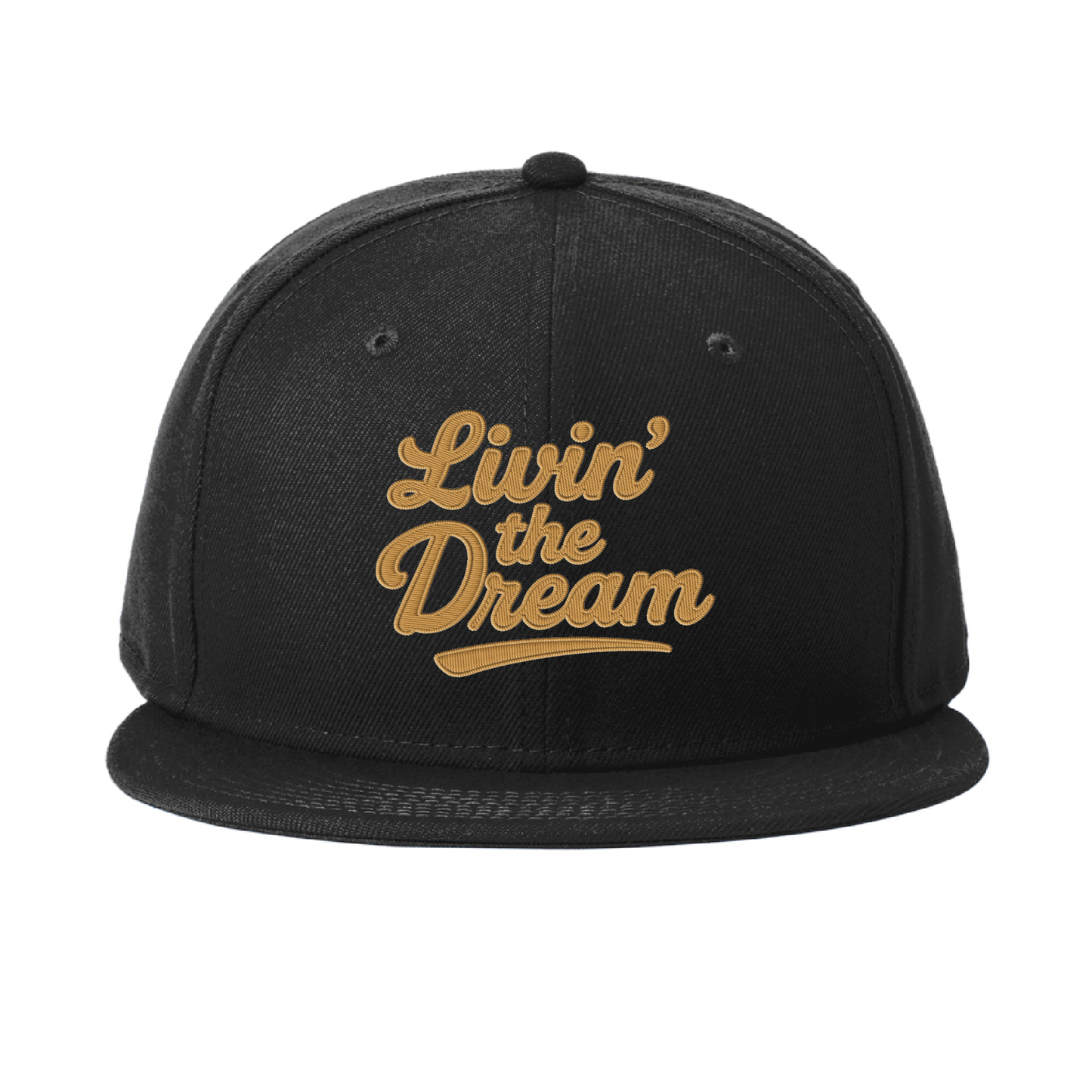 - Livin' The Dream - Black Flat Bill Snapback