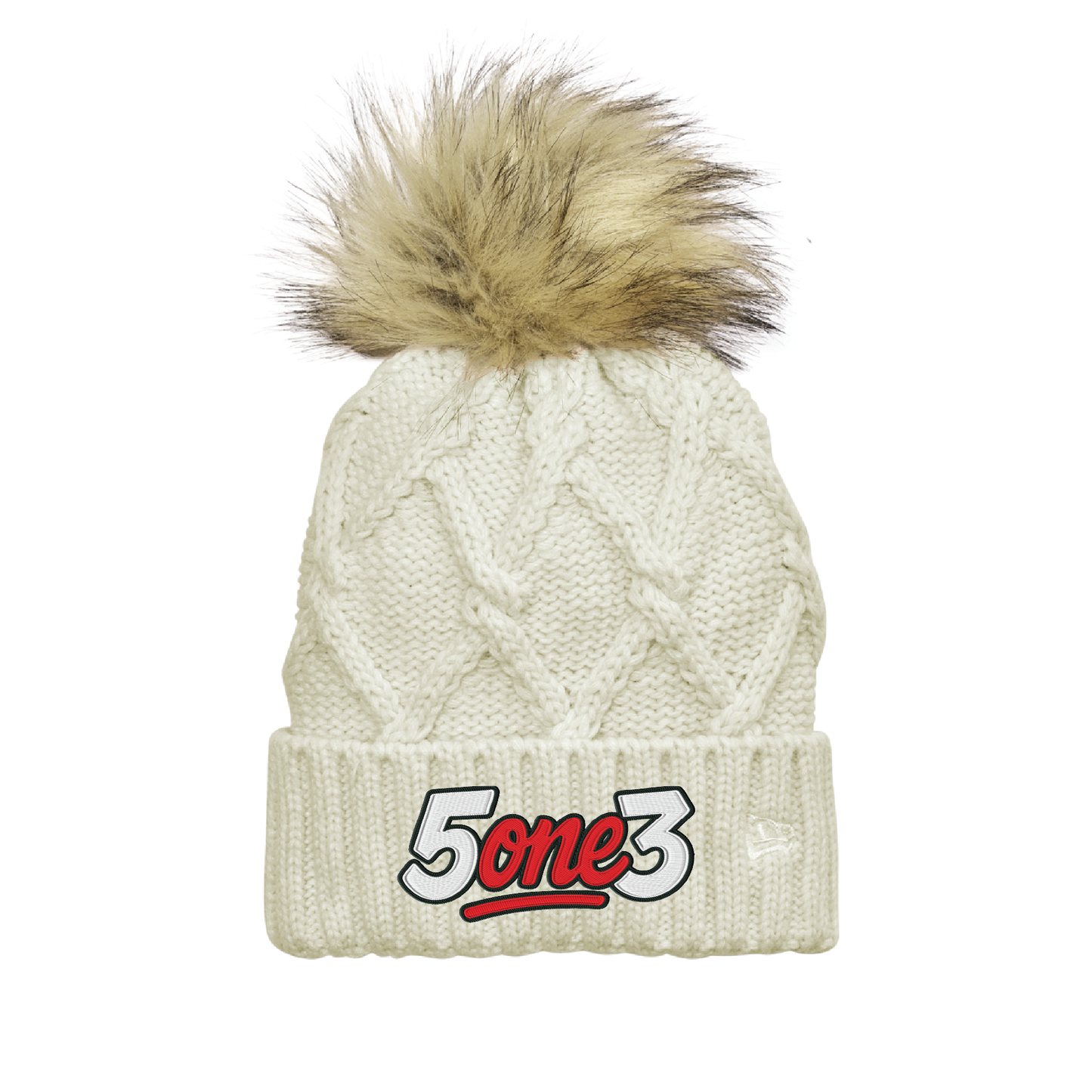 Red & Black Women's Pom Beanie